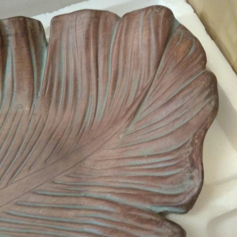 🩵NIB Partylite Brown Leaf Sculpted Pillar Candle Garden Centerpiece - Picture 10 of 15